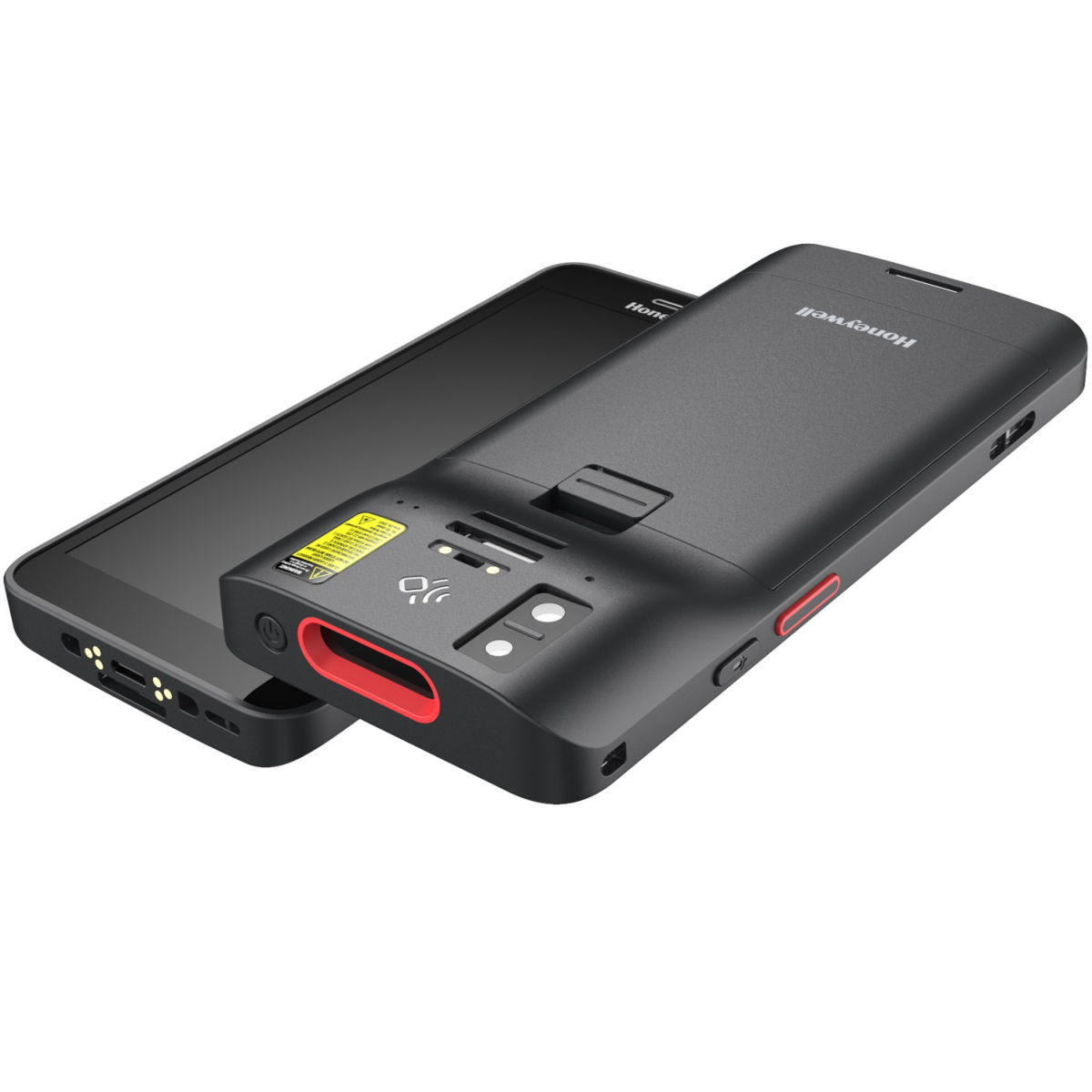 Honeywell CT37 enterprise mobile computer shown from front and rear